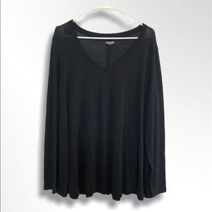 Aerie Flowy Black Long Sleeve